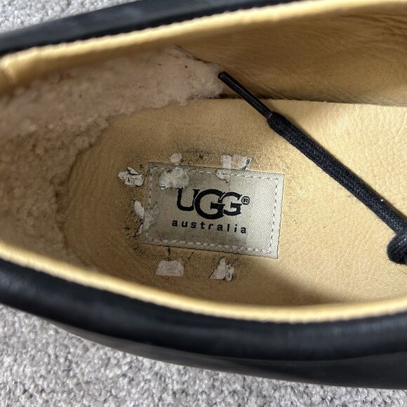 UGG Australia Brook-Lin Men Size 18 Black Leather Business Casual Shoes Used main image 4